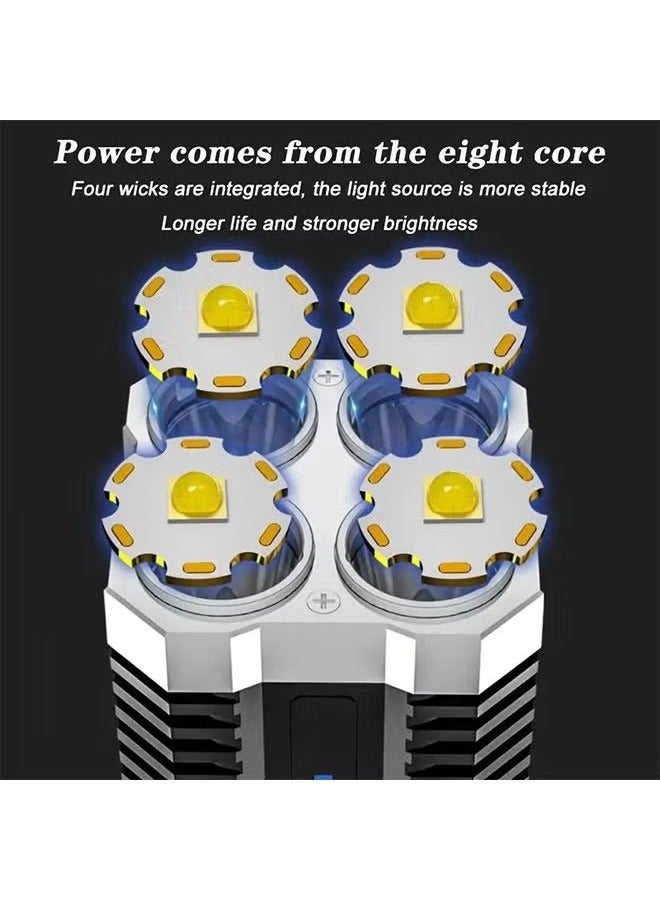 Rechargeable LED Flashlight with Side Light 3 Modes 800mah Battery Ipx4 Waterproof Portable for Outdoor Camping Hiking and Emergency Use  - Image 4