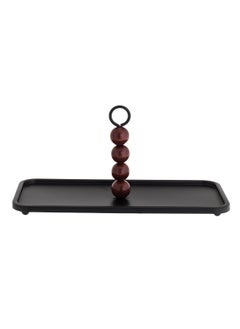 CASA ROSA Rectangular Metal Presentation Plate With Stand32 cm Black Color  - Image 1
