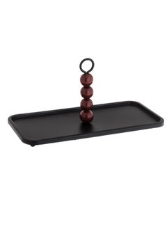 CASA ROSA Rectangular Metal Presentation Plate With Stand32 cm Black Color  - Image 2
