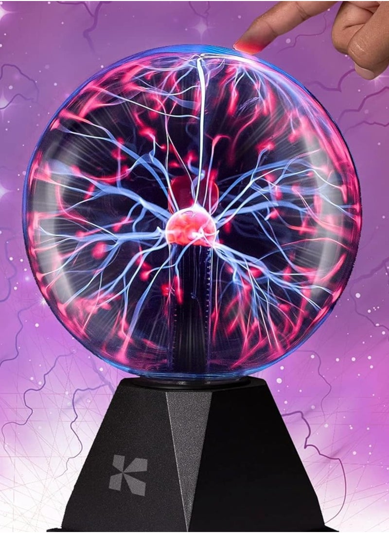 null - 8-Inch Plasma Ball – Nebula Thunder Lightning Globe with Static Electricity in Vacuum Pressured Glass – Plug-in for Parties, Home Decor, STEM Learning, u0026 More - Image 1
