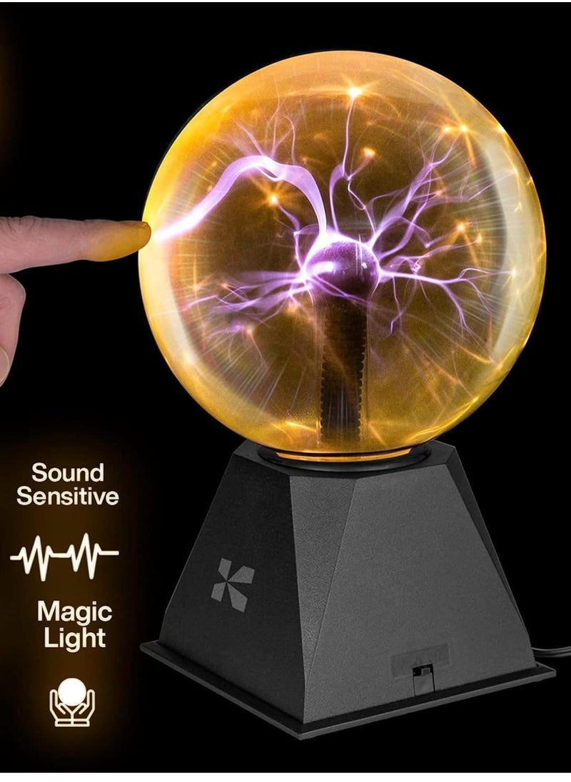 null - 8-Inch Plasma Ball – Nebula Thunder Lightning Globe with Static Electricity in Vacuum Pressured Glass – Plug-in for Parties, Home Decor, STEM Learning, u0026 More - Image 1
