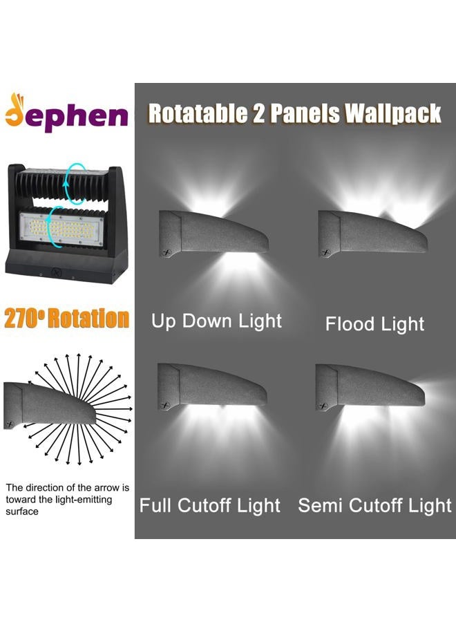 Dephen 120W LED Wall Pack Rotatable Adjustable Wall Lights 16200lm 5000K LED Wall Pack Lights IP65 UL Listed Commercial Wall Pack Lighting Fixture - Image 2