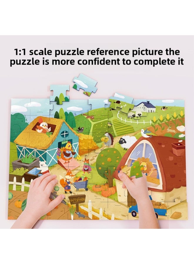 Pinwheel Berman Children's Early Childhood Education Benefit Intelligence Block Puzzle Theme Cognition 63 Pieces Canned Puzzle Toy-Color:Busy City PW0114 - Image 5