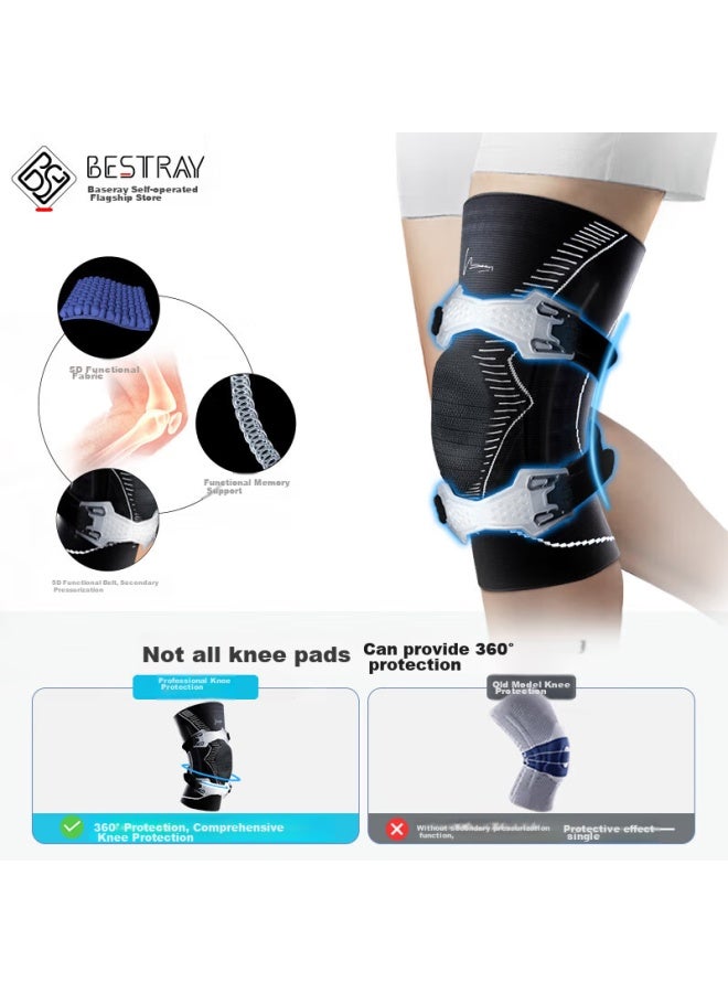 Bestray Baisirui 5d Pro-s Knee Brace, Professional Sports Meniscus Protection, Men's Basketball Fitness Knee Guard - Image 2