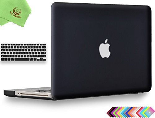 UESWILL 2in1 Smooth Soft-Touch Matte Hard Shell Case with Silicone Keyboard Cover Compatible with MacBook Pro 15 inch with CD-ROM (Non-Retina) (Model A1286) + Microfibre Cleaning Cloth, Black - Image 1