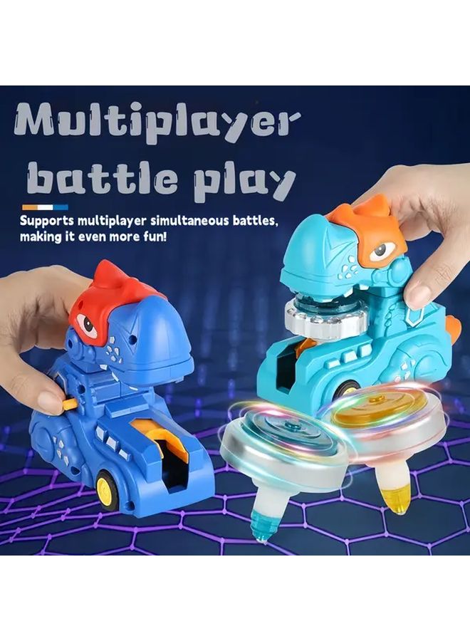 لعبة معركة قاذفة الديناصور العلوية الصفراء مضادة للصدمات ومقاومة للاصطدام مع 4 شخصيات ديناصورات هدية رائعة للأولاد بعمر 3 سنوات - Image 3