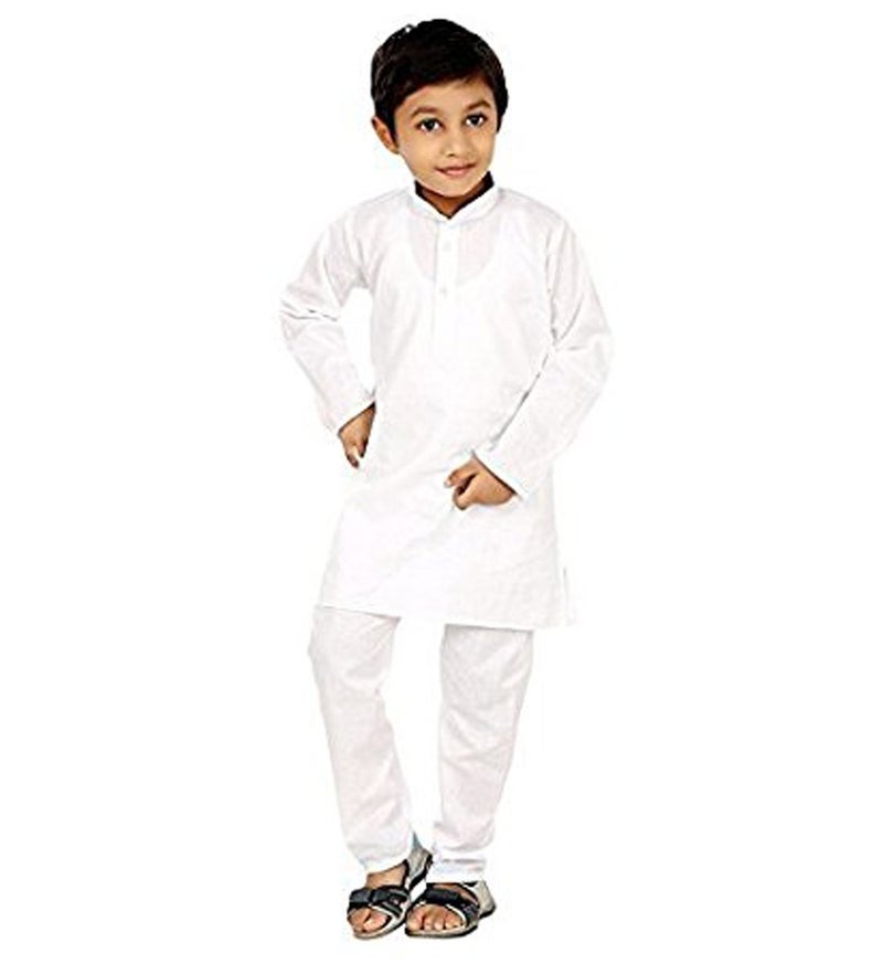 Royal Kurta Kid's Cotton Kurta Pyjama 2-3 Years White - Image 3