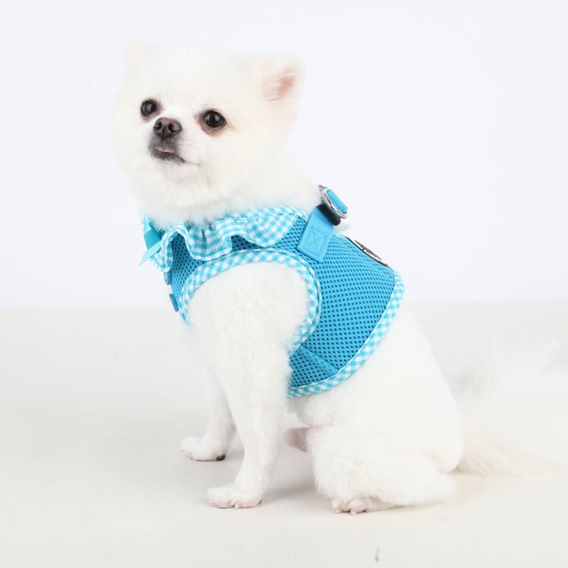 Puppia Vivien Vest Dog Harness Step-in All Season Mesh Cute No Pull No Choke Walking Training for Small Dog, Sky Blue, Large - Image 5