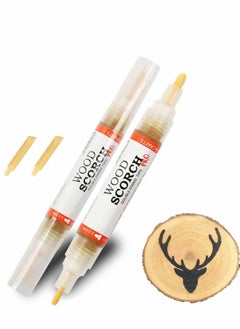 Y&D Wood Burning Pen Marker 2PCS Scorch Heat Sensitive for and Crafts 2-in-1 with Oblique Tip Bullet replacement Tips  - Image 1