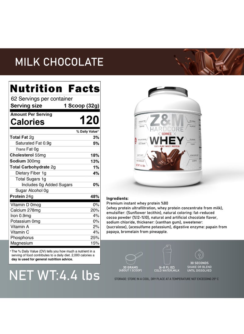 Z&M HARDCORE - Z&M HARDCORE WHEY PROTEIN MILK CHOCOLATE - Image 1