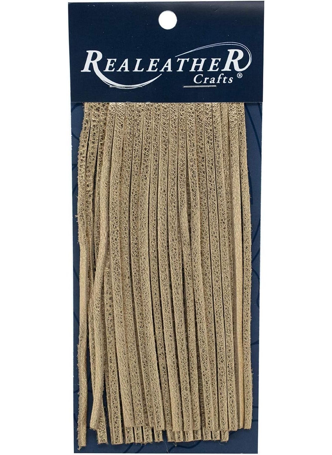 Realeather Realeather 6 Deerskin Leather Fringe Trim Piece for Crafts or Sewing Metallic Gold 2 Pack  - Image 1