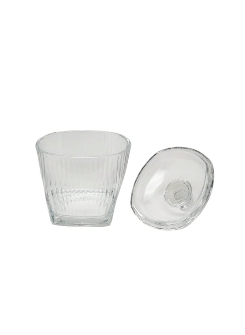 Glass Sugar Bowls set 2 Two Pieces  - Image 3