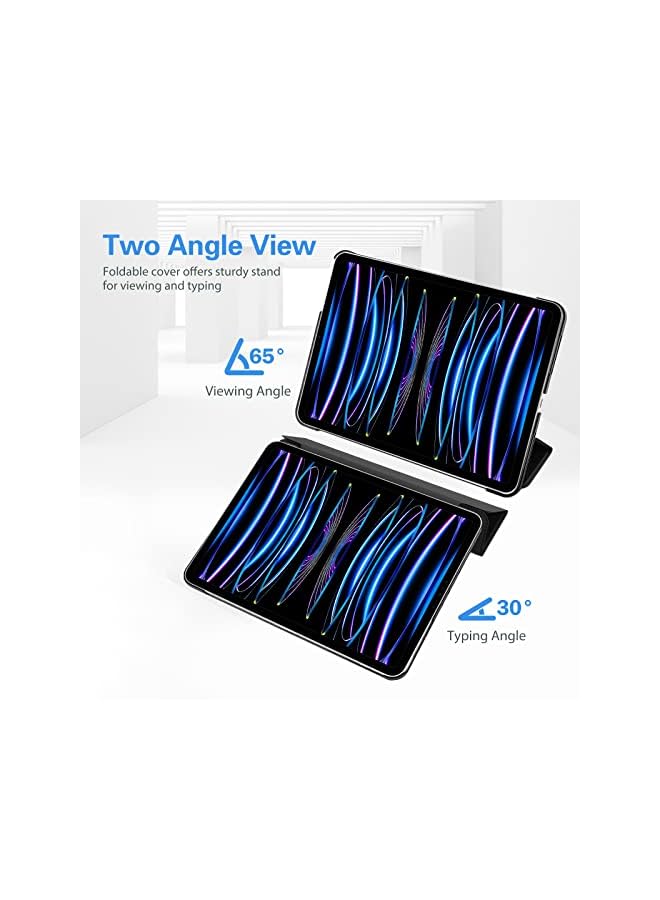 Procases غطاء آيباد برو 11 بوصة 2022/2021/2020/2018، غلاف خلفي صلب نحيف مع حامل ذكي لآيباد برو 11 بوصة الجيل الرابع 2022/الجيل الثالث 2021/الجيل الثاني 2020/الجيل الأول 2018 - أسود - Image 4