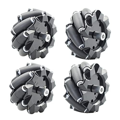 Swaytail Premium 80mm Mecanum Wheel for AGV Robot Car Chassis Omni Directional Tire with 4pcs Metal 6mm Coupling Motor Connector for Arduino Raspberry Pi Microbit DIY RC Part STEAM Maker Remote - Image 1