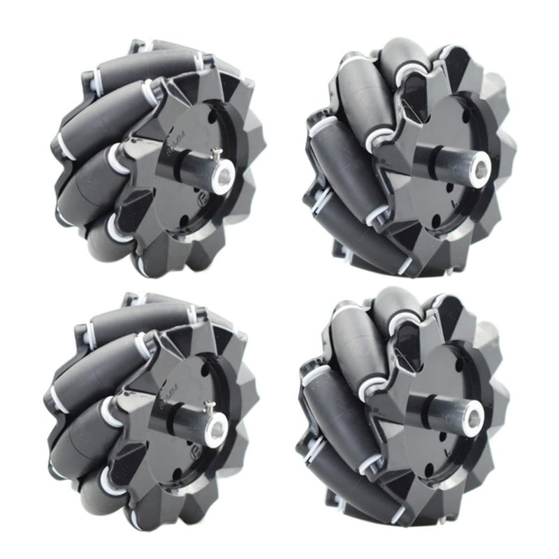 Swaytail Premium 80mm Mecanum Wheel for AGV Robot Car Chassis Omni Directional Tire with 4pcs Metal 6mm Coupling Motor Connector for Arduino Raspberry Pi Microbit DIY RC Part STEAM Maker Remote - Image 2