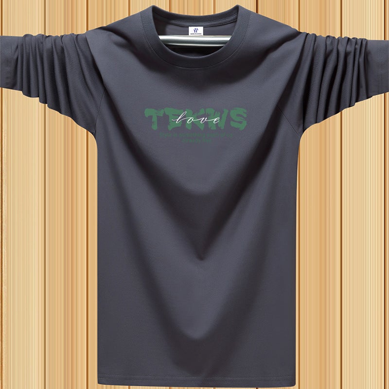 Long Sleeve T-Shirt Men'S Heavy Xinjiang Cotton Men'S Base Shirt Cotton Round Neck Loose Plus Size Long Sleeve Men'S T - Image 5