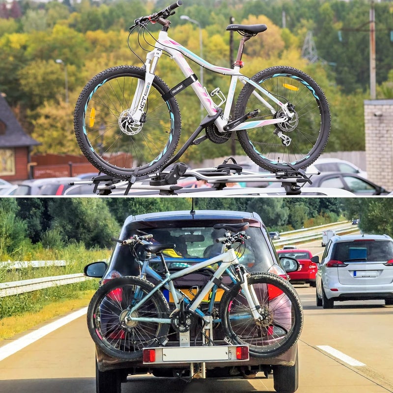 Trilancer Bike Rack Straps, 4-Pack Adjustable Bike Wheel Stabilizer Strap with Hook and Loop for Car and Wall Mount, for Transportation and Storage (65 cm x 3.8 cm) - Image 4