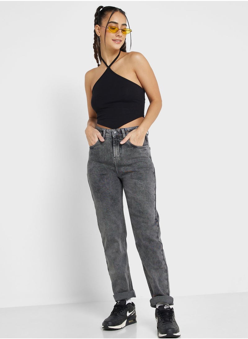 Ginger - Acid Wash Straight Fit Jeans - Image 1