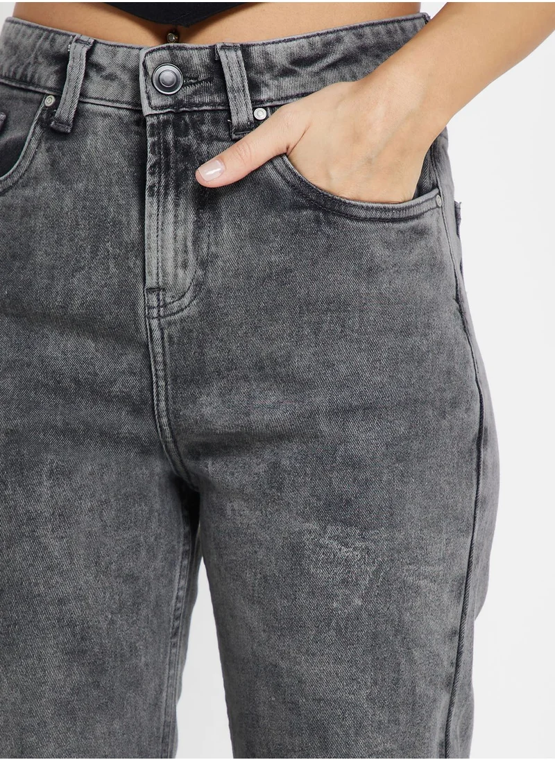 Ginger Acid Wash Straight Fit Jeans