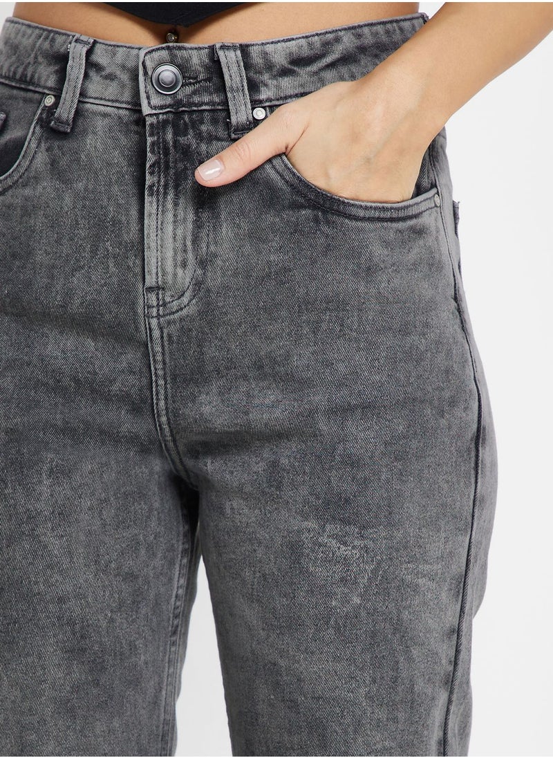 Ginger - Acid Wash Straight Fit Jeans - Image 1