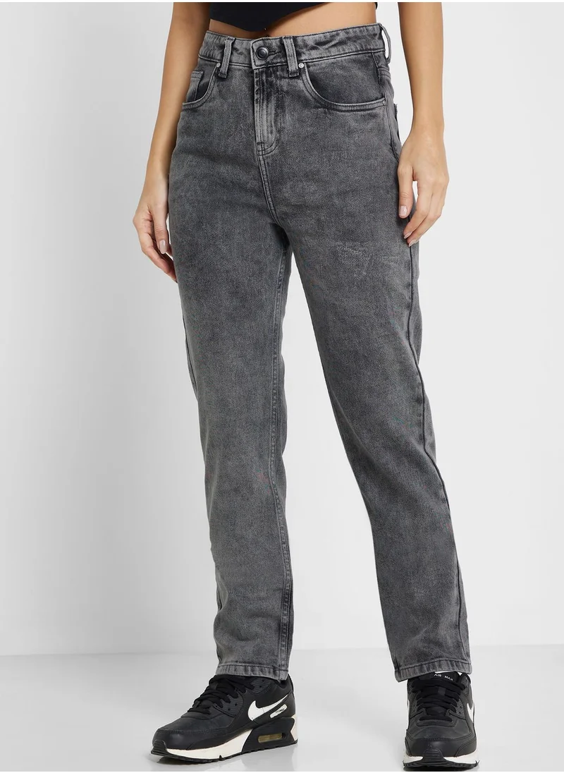 Ginger Acid Wash Straight Fit Jeans