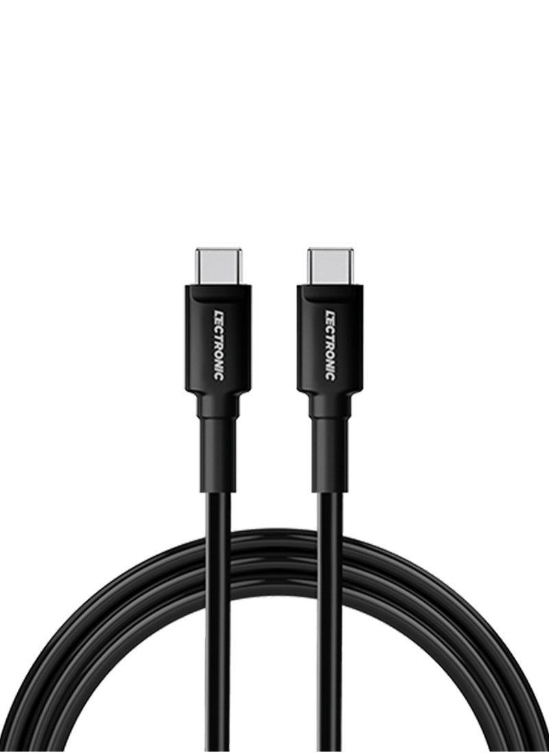 LeCtronic - Lectron Type C to Type C Charging Cable Black PD Fast Charging Technology - Image 1