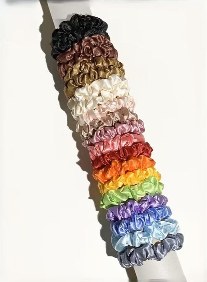 20 قطعة حرير الشعر مجموعة الساتان علاقات الشعر متعددة الألوان للفتيات والنساء - Image 1