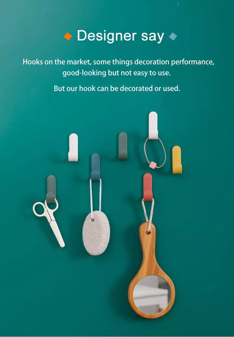 KESI ORNAMENTS Kesi Hook for Wall, Bathroom Towel Holder, Coat Hooks Heavy Duty, Multipurpose Self Adhesive Hook, Kitchen Accessories Items, Clothes Hanging, Sticky Photo Frame Strong Hanger (12 pcs)  - Image 3