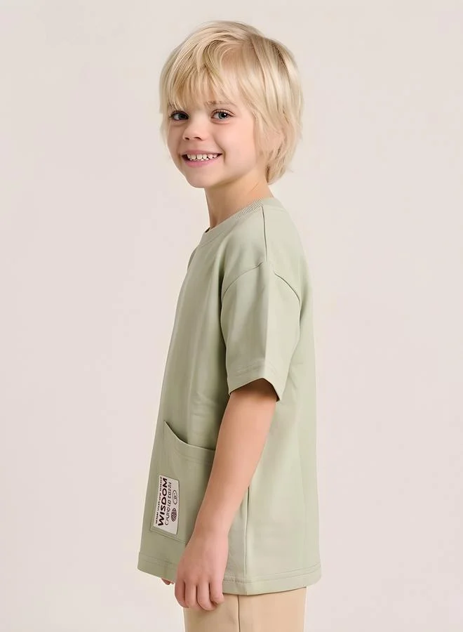 تايك تو Boys Minimal Utility Pocket Oversized T-Shirt By Juniorloom