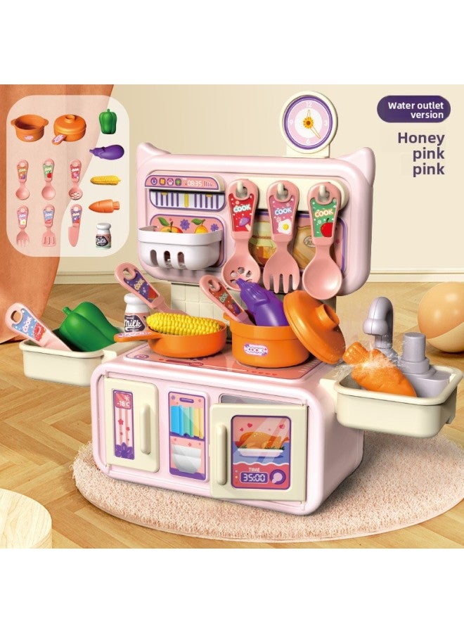 Cross-border Play House Spray Children's Kitchen Simulation Kitchen Table Kitchenware Boys And Girls Cooking Educational Toys Suit