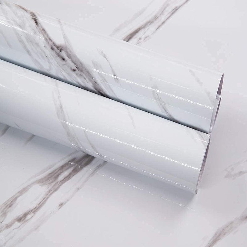BPA White Marble PVC Wallpaper Roll - Image 4