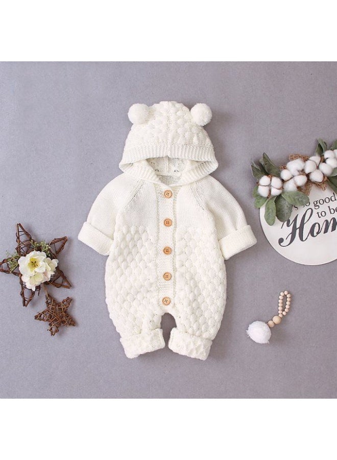 د bodysuit المحبوك للأطفال الرضع - زي قطني للصغار حديثي الولادة