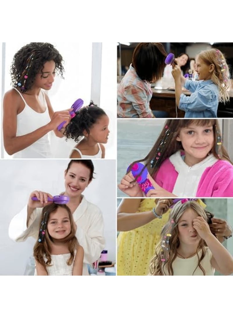 SYOSI Hair Braider for Girls, Automatic Hair Braiding Tool with Hair Beads, Ropes & Shining Stickers, Creative Styling Kit for Kids, Fun Hair Accessories for Birthday & Holiday Gifts - Image 2