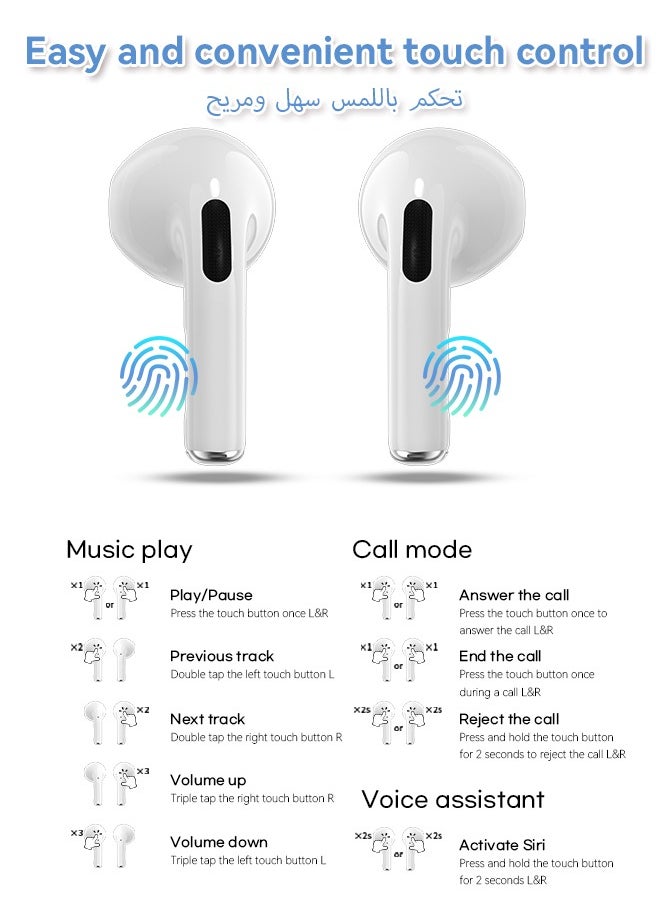 WAPIK - Korean Brand R6 True Wireless Earbuds Bluetooth 5.4, 40H Playtime, 10Min Fast Charge, ENC 4-Mic Clear Calls, Touch Control, IPX6 Waterproof, Immersive Sound, Lightweight In-Ear Headphones - Image 1