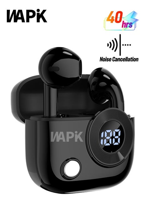 Korean Brand R6 True Wireless Earbuds Bluetooth 5.4, 40H Playtime, 10Min Fast Charge, ENC 4-Mic Clear Calls, Touch Control, IPX6 Waterproof, Immersive Sound, Lightweight In-Ear Headphones