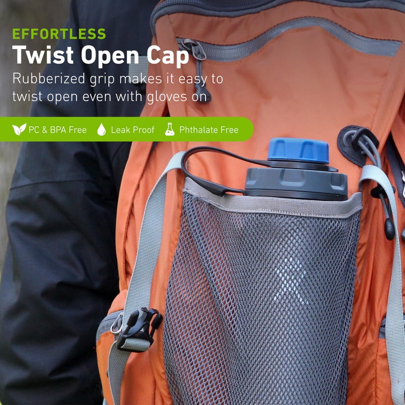 humangear capCAP+ | Converts Wide-Mouth Openings | Secure Easy Open | Food-Safe Material | Water Bottle Accessory Lid, Light Blue - Image 3