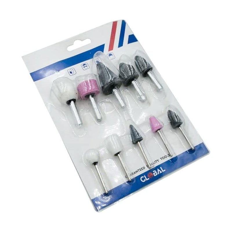 Stone Rotary Grinding Bits With 1/4 Inch And 1/8 Inch Shank Grinding Stone Set Of 10 Piece