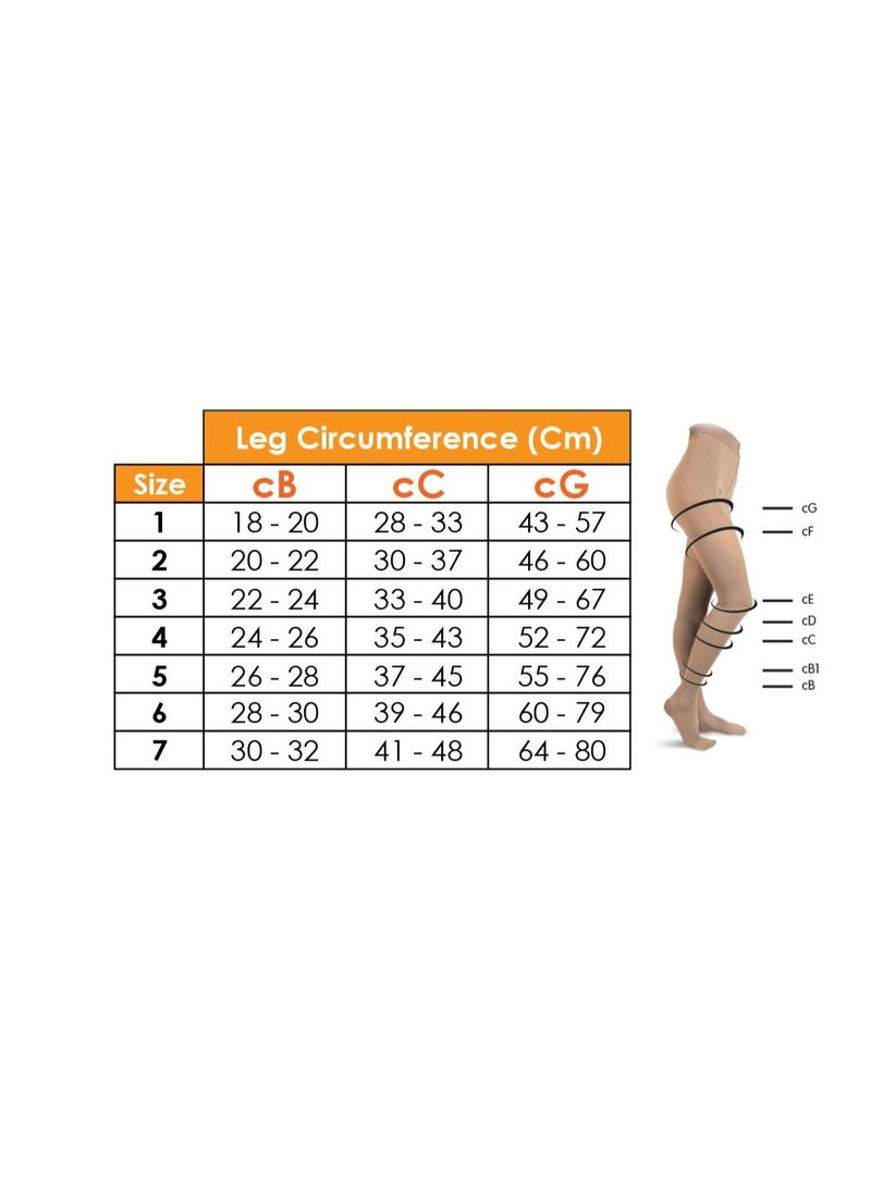 GO SILVER Over Knee High Compression Socks, Class 1 (18-21 mmHg) Open Toe With Silicon Flesh  - Image 3
