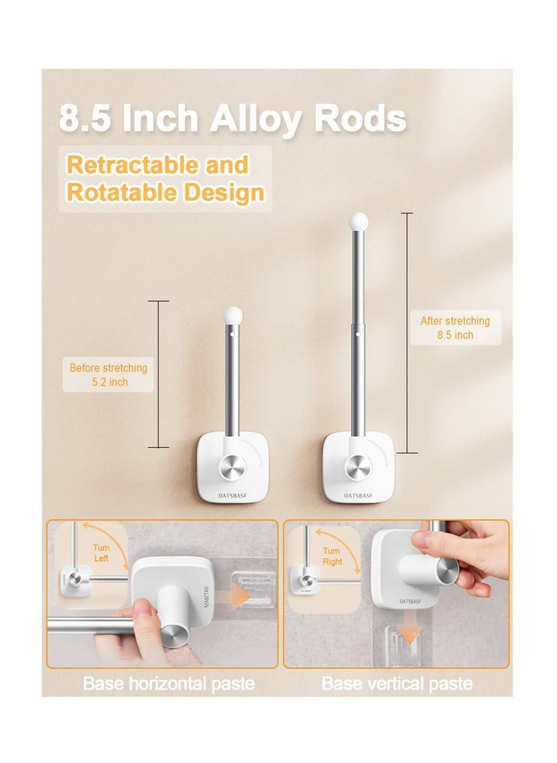 Captaintech , Curtain Holder, Self Adhesive Curtain Tieback Hooks, Retractable and Rotatable L Shaped Curtain Hooks, Nordic Style Decorative for Home Bedroom, Office  - Image 2