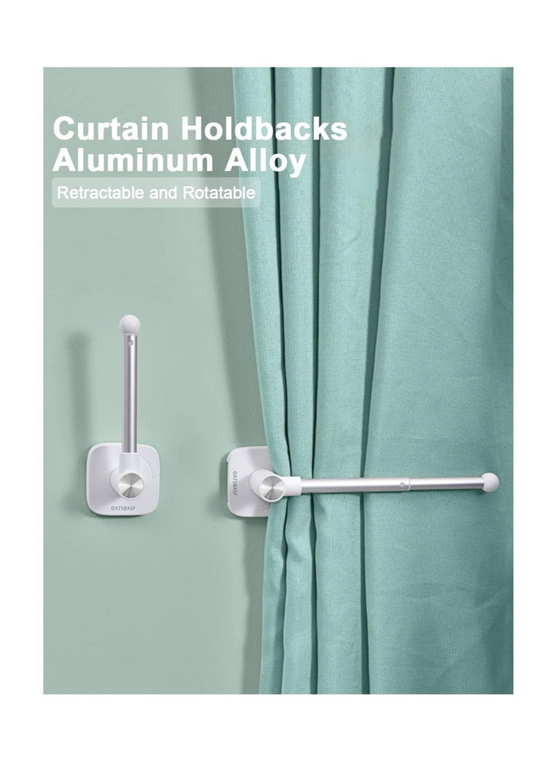Captaintech , Curtain Holder, Self Adhesive Curtain Tieback Hooks, Retractable and Rotatable L Shaped Curtain Hooks, Nordic Style Decorative for Home Bedroom, Office  - Image 5