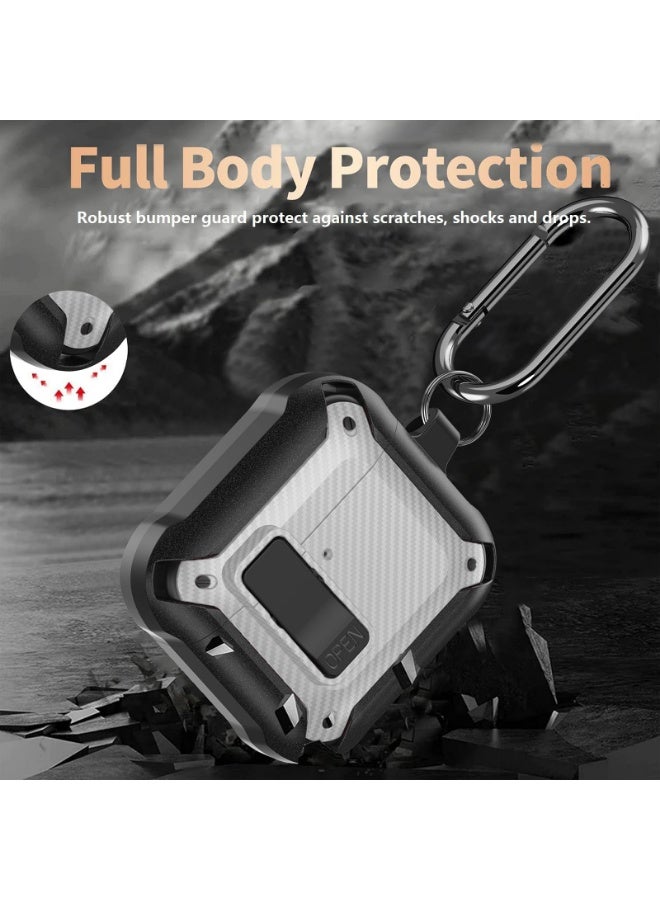 Arabest Airpods Pro 4 Case with Lock Clip, Rugged Apple Airpods Pro 4rd Generation Cover 2025 Men Women, Armor Shockproof iPod Pro3 Gen Protective Hard Shell with Carabiner&Cleaner kit - Image 3