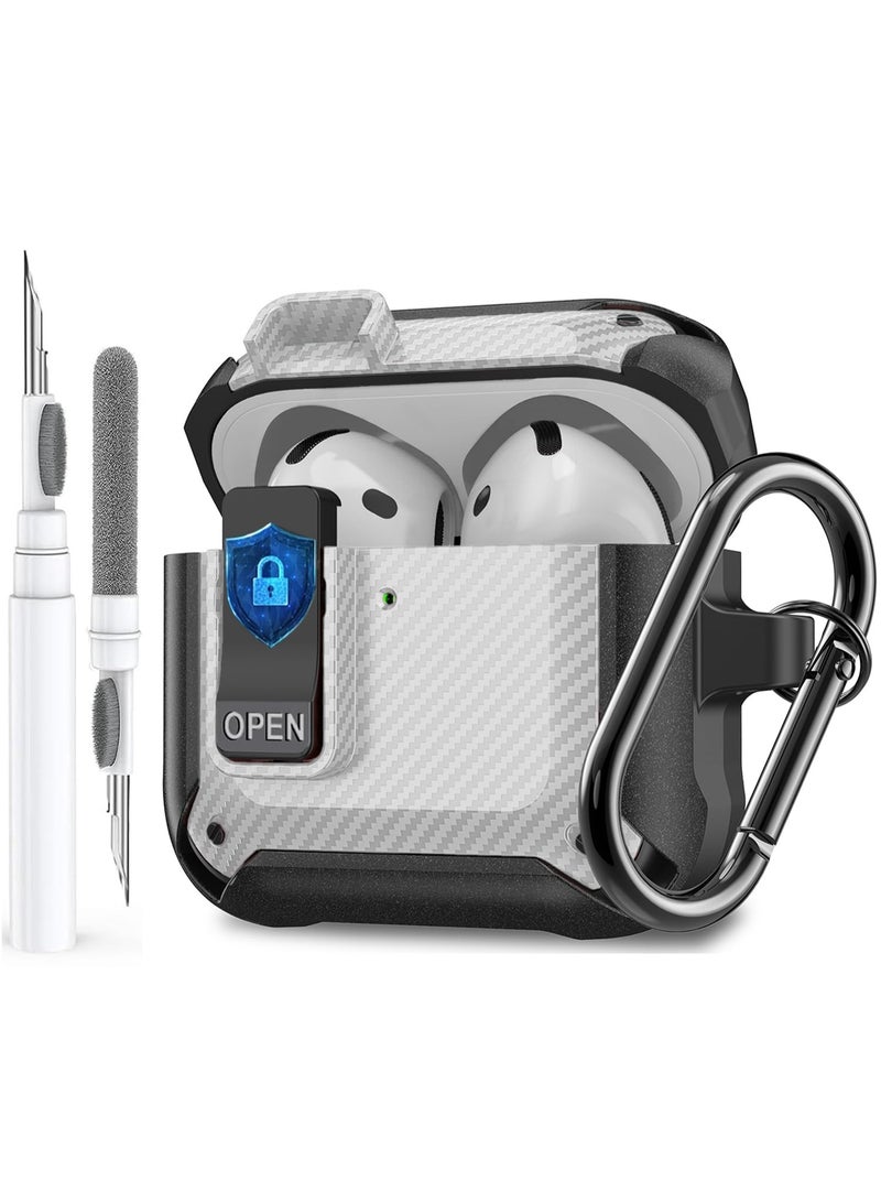 Arabest Airpods Pro 4 Case with Lock Clip, Rugged Apple Airpods Pro 4rd Generation Cover 2025 Men Women, Armor Shockproof iPod Pro3 Gen Protective Hard Shell with Carabiner&Cleaner kit - Image 1
