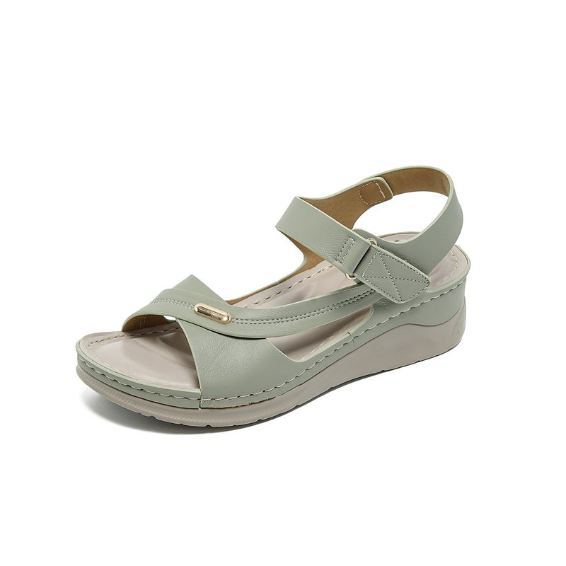 New 2026 and Style Women''s Sandals with Stitching, Mom Shoes in Large Sizes, Wedge Sandals 1062-11A - Image 5