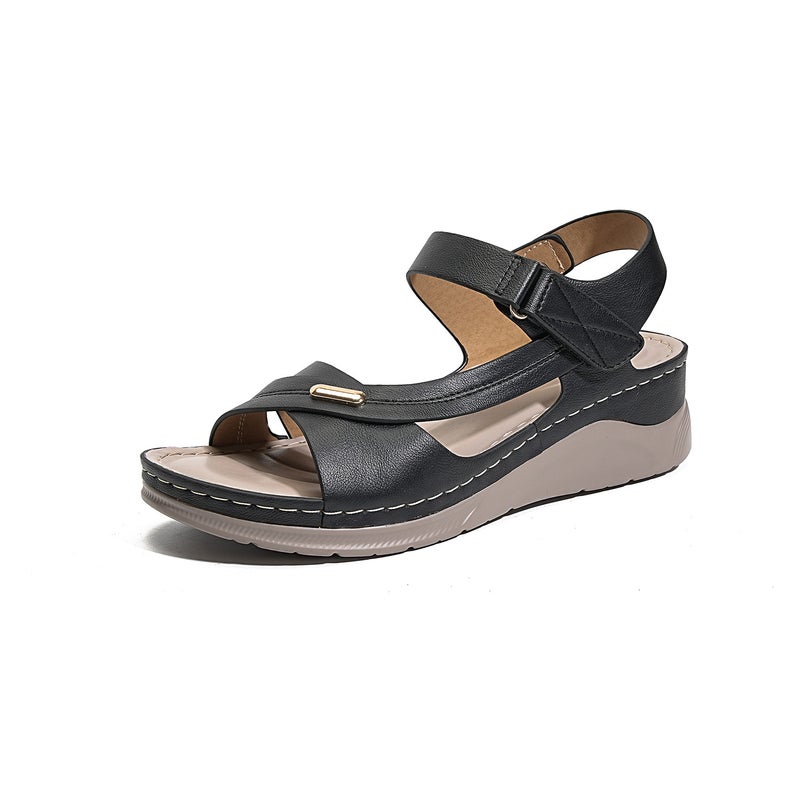New 2026 and Style Women''s Sandals with Stitching, Mom Shoes in Large Sizes, Wedge Sandals 1062-11A - Image 2