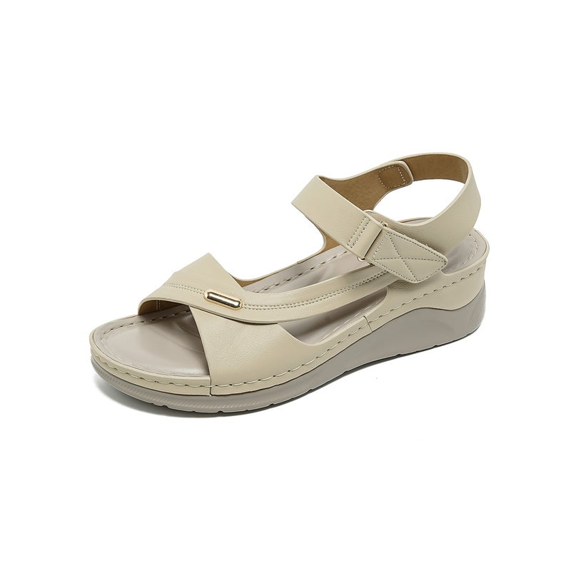 New 2026 and Style Women''s Sandals with Stitching, Mom Shoes in Large Sizes, Wedge Sandals 1062-11A - Image 4
