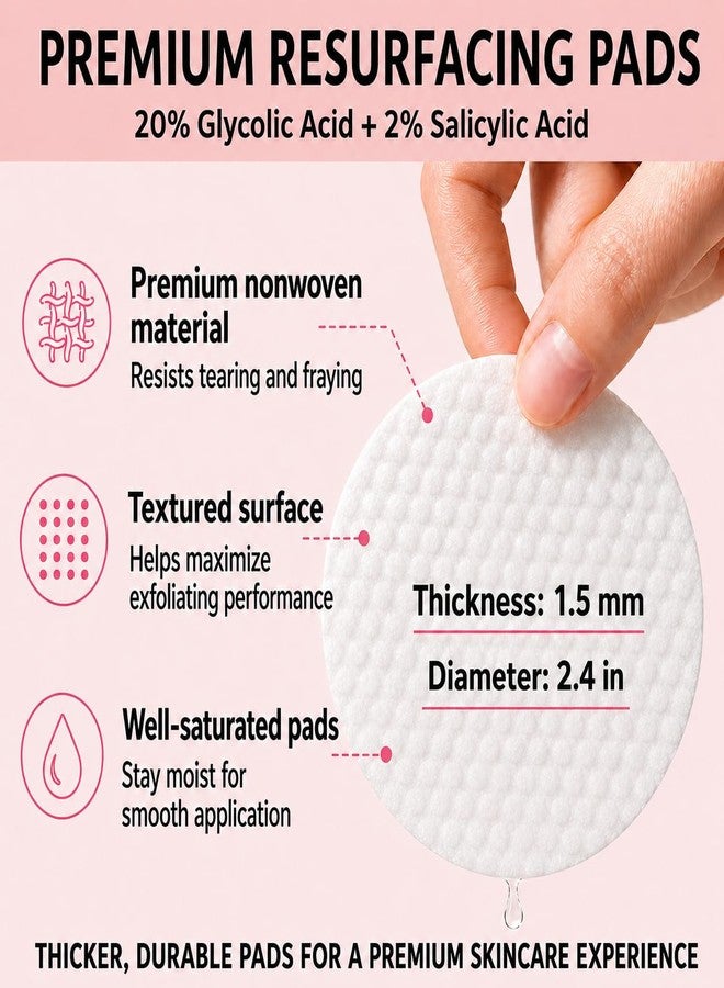 Care Me Facial Exfoliant Pads with Glycolic Acid & Salicylic Acid – AHA BHA Exfoliating Toner Pads Smooth Skin Dullness, Texture & Clear Pore Appearance for a Fresher, Vibrant, Glowing Complexion - Image 2