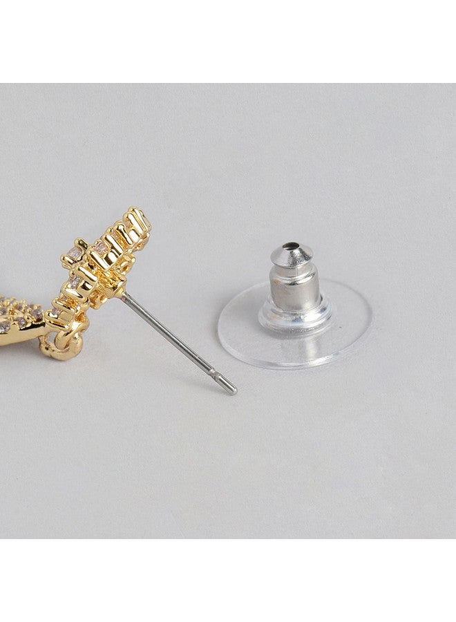 Estele Fashion Jewellery Gold Plated CZ Attractive Crystal Studded Drop & Dangle Earrings for Girls and Women-AD-084/712 ER - Image 2