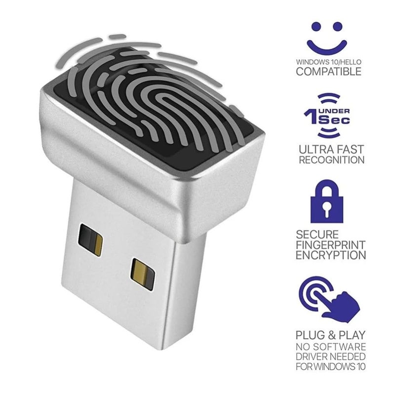 TECHTONICS USB Fingerprint Reader for DesktopLaptop PasswordFree Login Biometric Scanner Compatible with Windows 1011 - Image 2