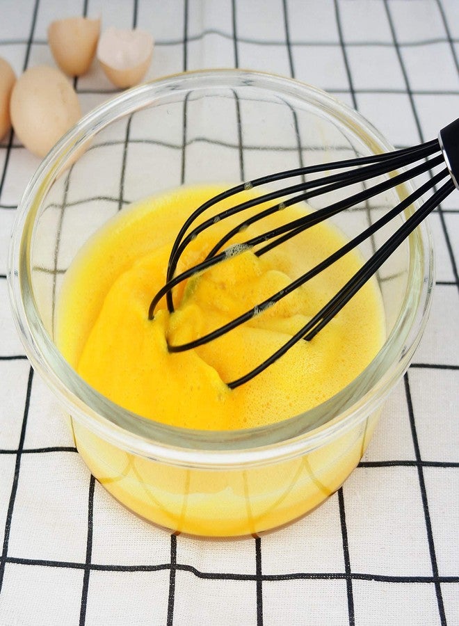 GorGin high temperature and easy to clean silicone whisk, stirrer, 10 inch, grip good grip design for Blending Whisking Beating Stirring Cooking Baking (1 Pack | black) - Image 4
