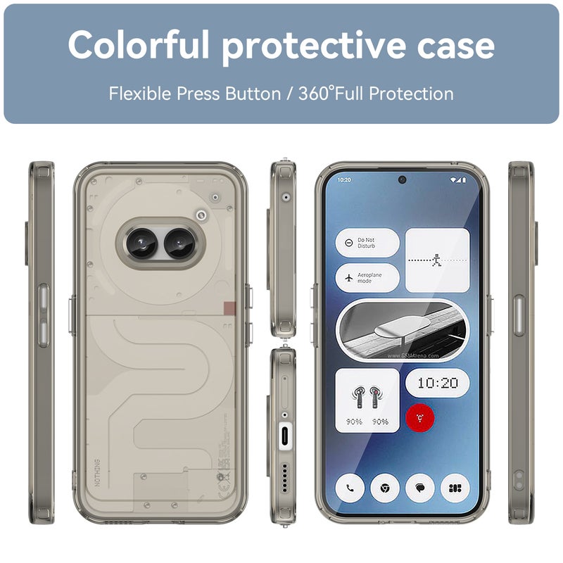 HuHa Protective Cover For Nothing Phone 2a Candy Series TPU Phone Case(Transparent Grey) - Image 2